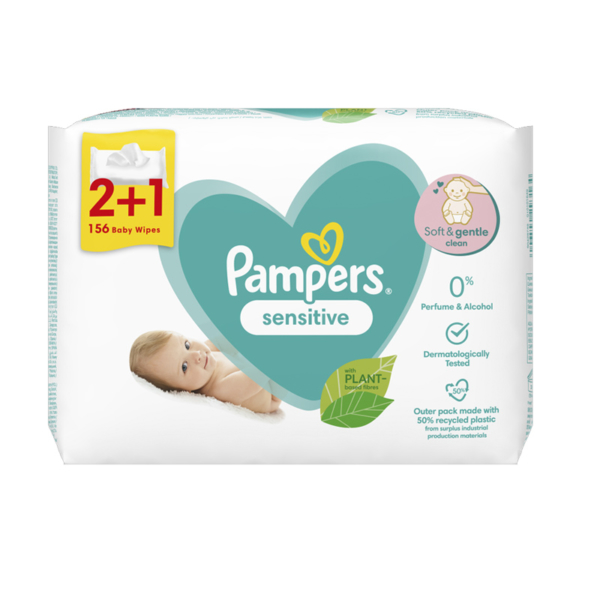PAMPERS Baby wipes Sensitive 3 x 52 pcs