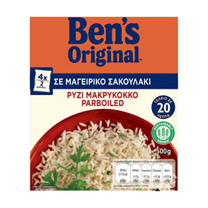 BEN’S ORIGINAL Long Grain Parboiled Rice 20′ 4x125gr