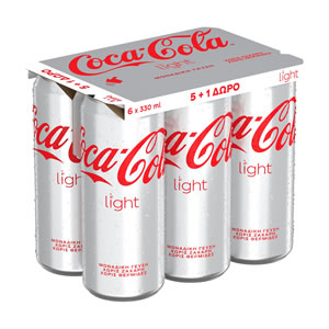 COCA COLA Light Soft Drink Sugar Free 6x330ml