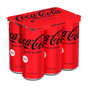 COCA COLA Zero Soft Drink Sugar Free 6x330ml