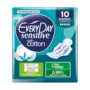 EVERYDAY Sensitive Cotton Sanitary Pads Normal 10 pcs