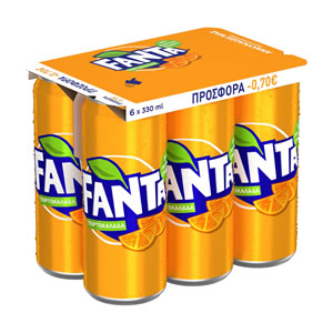 FANTA Carbonated Orange Soft Drink 6x330ml