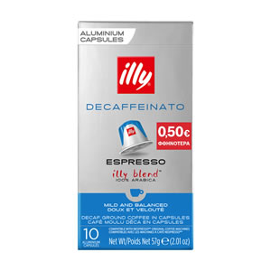 ILLY Espresso Decaffeinato Coffee Capsules 10pcs