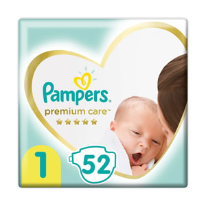 PAMPERS Premium Care Diapers No1 2-5kg 52 pcs