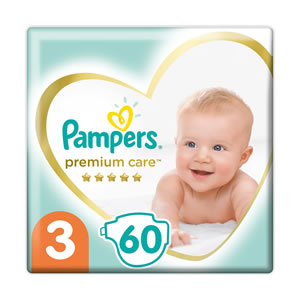 PAMPERS Premium Care Diapers No3 6-10kg 60pcs