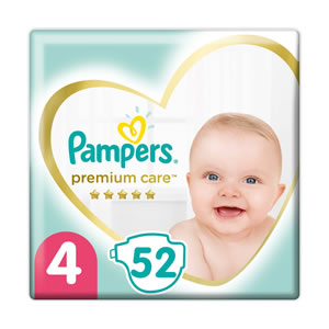 PAMPERS Premium Care Diapers No4 9-14kg 52 pcs