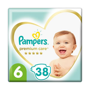PAMPERS Premium Care Diapers No6 13+kg 38 pcs