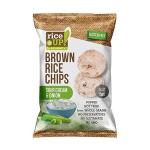 RICE UP Brown Rice Chips Sour Cream & Onion Gluten Free 60gr