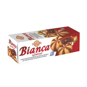 Bianca Cookies Filled with Hazelnut Cocoa Cream 150gr