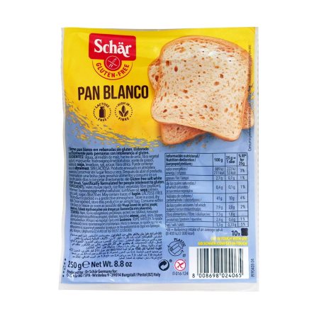 Sliced White Bread Gluten Free 250gr