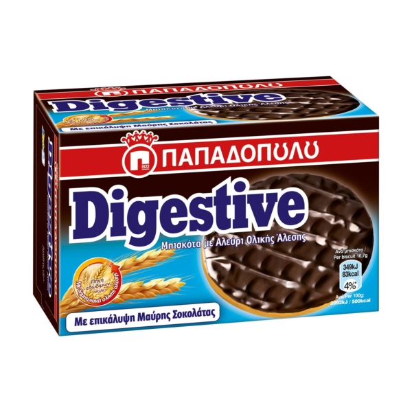 Digestive Biscuits with Dark Chocolate Coating 200gr