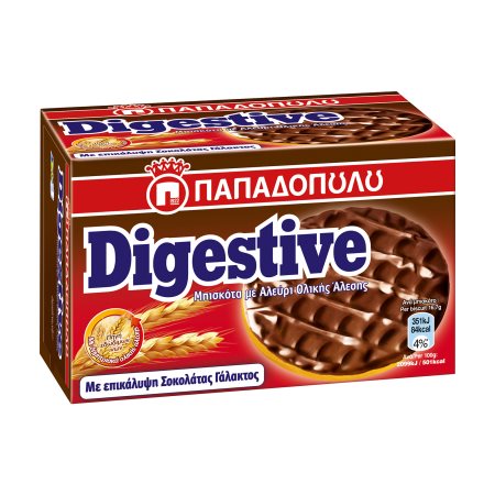 Digestive Biscuits with Milk Chocolate Coating 200gr